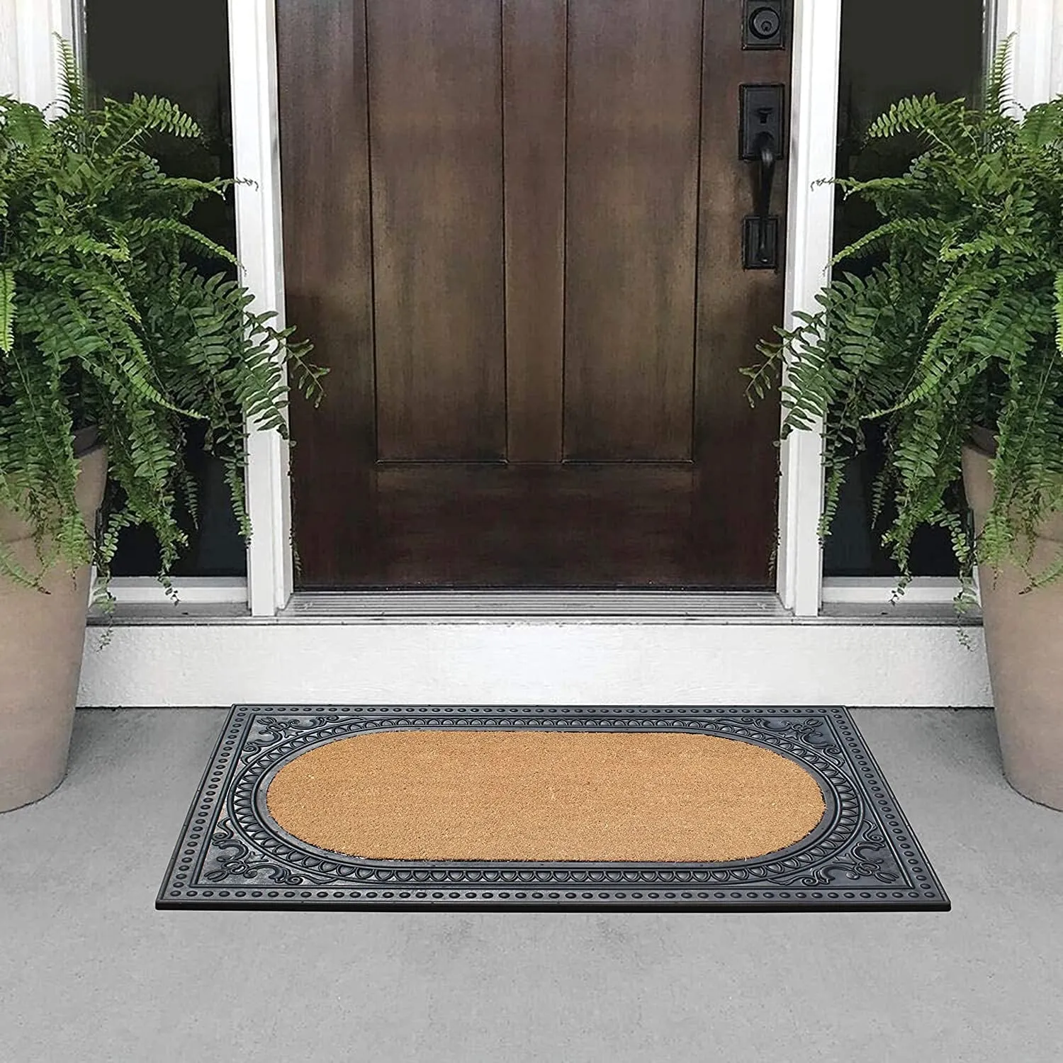 A1HC Natural Coir and Rubber Door Mat. Thick Durable Doormats for Indoor/Outdoor Entrance. Front Door Entry Doormat