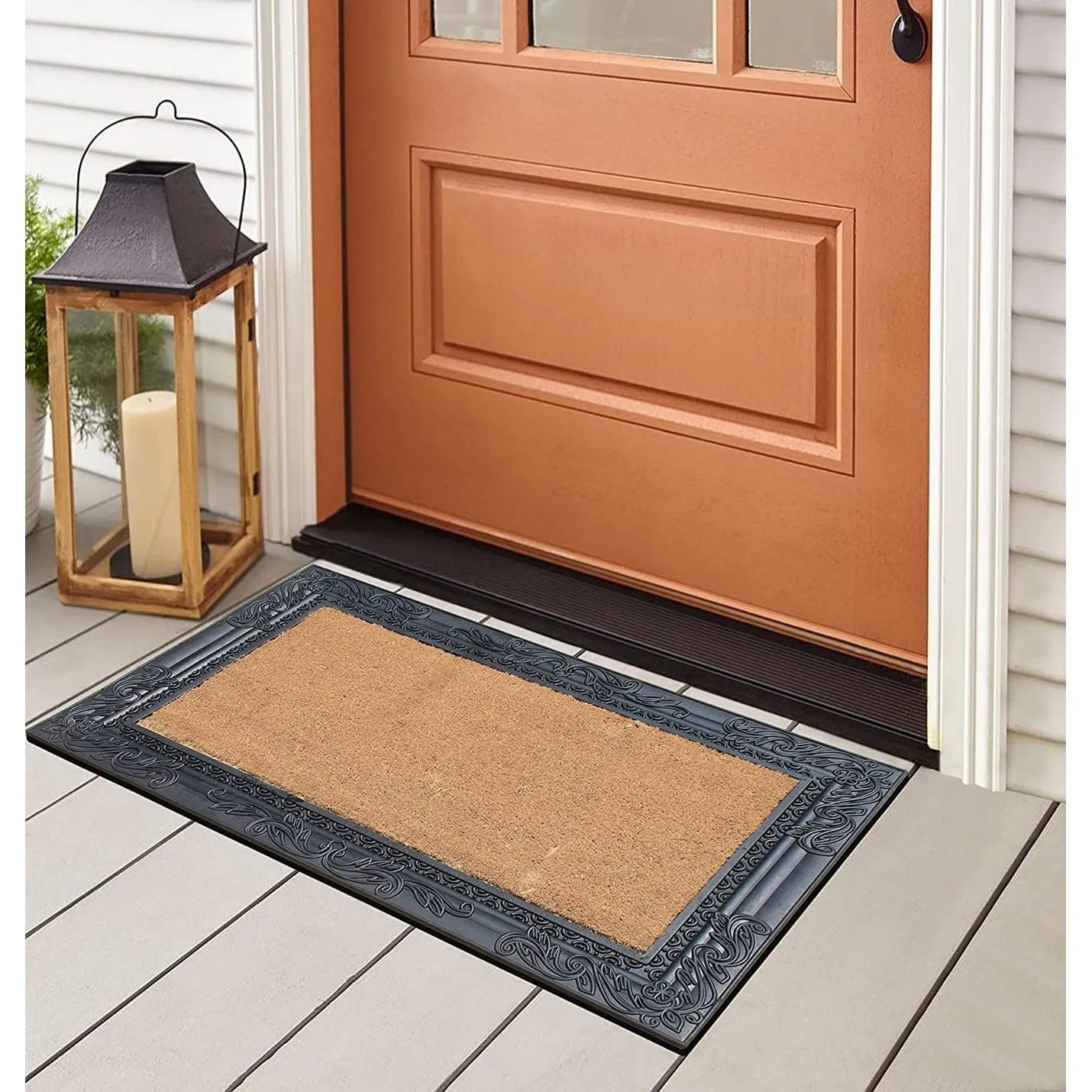 A1HC Natural Coir and Rubber Door Mat. Thick Durable Doormats for Indoor/Outdoor Entrance. Front Door Entry Doormat