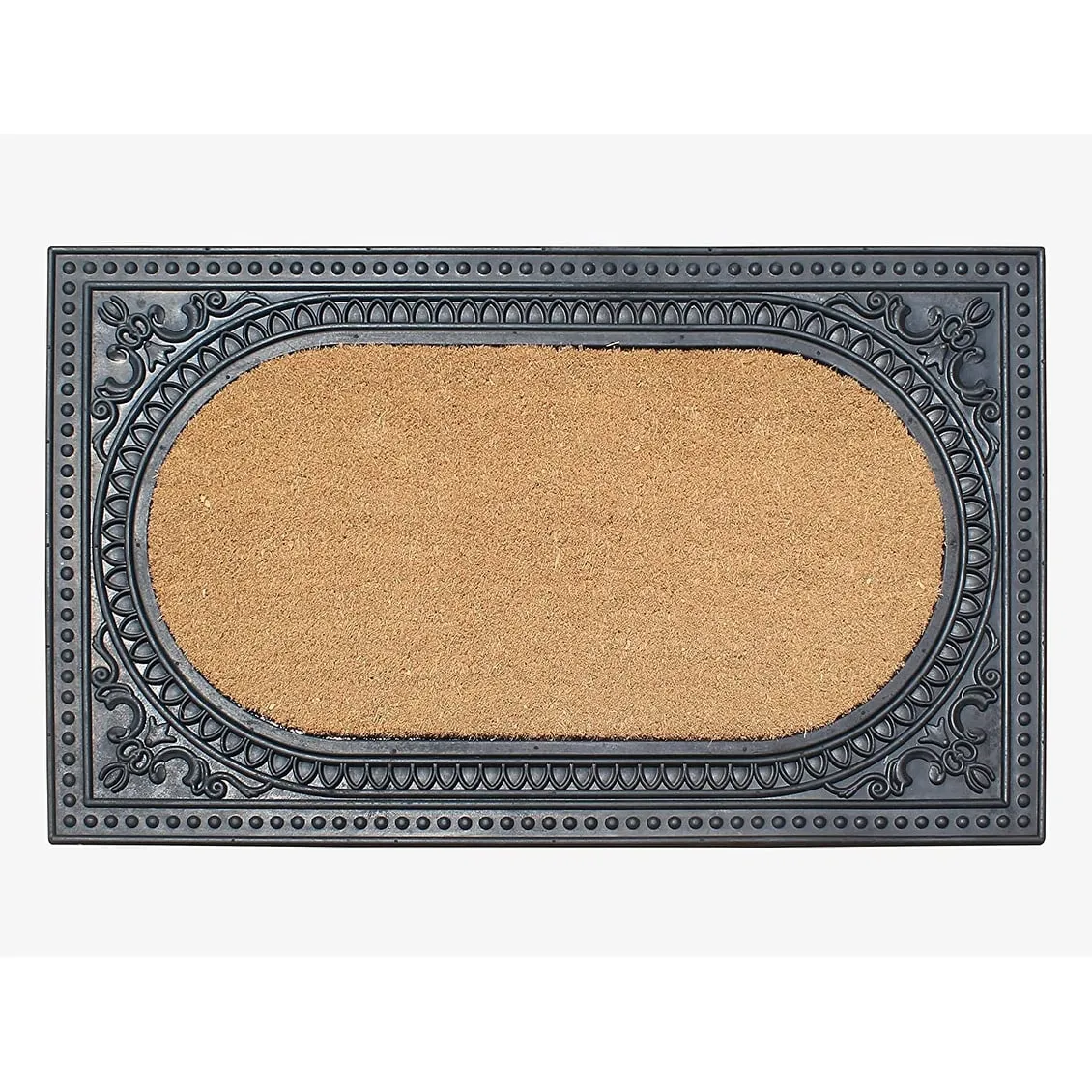 A1HC Natural Coir and Rubber Door Mat. Thick Durable Doormats for Indoor/Outdoor Entrance. Front Door Entry Doormat