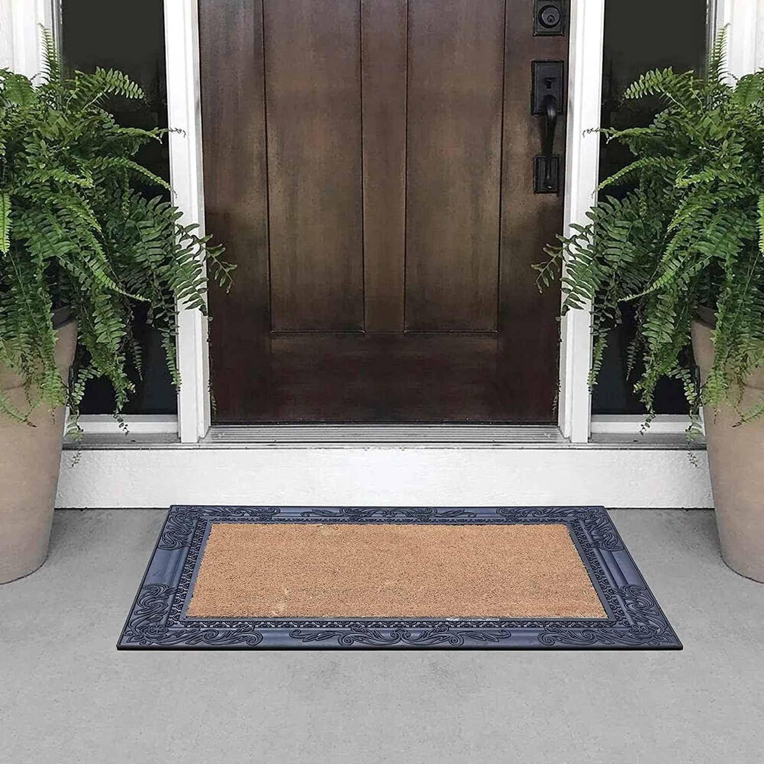 A1HC Natural Coir and Rubber Door Mat. Thick Durable Doormats for Indoor/Outdoor Entrance. Front Door Entry Doormat