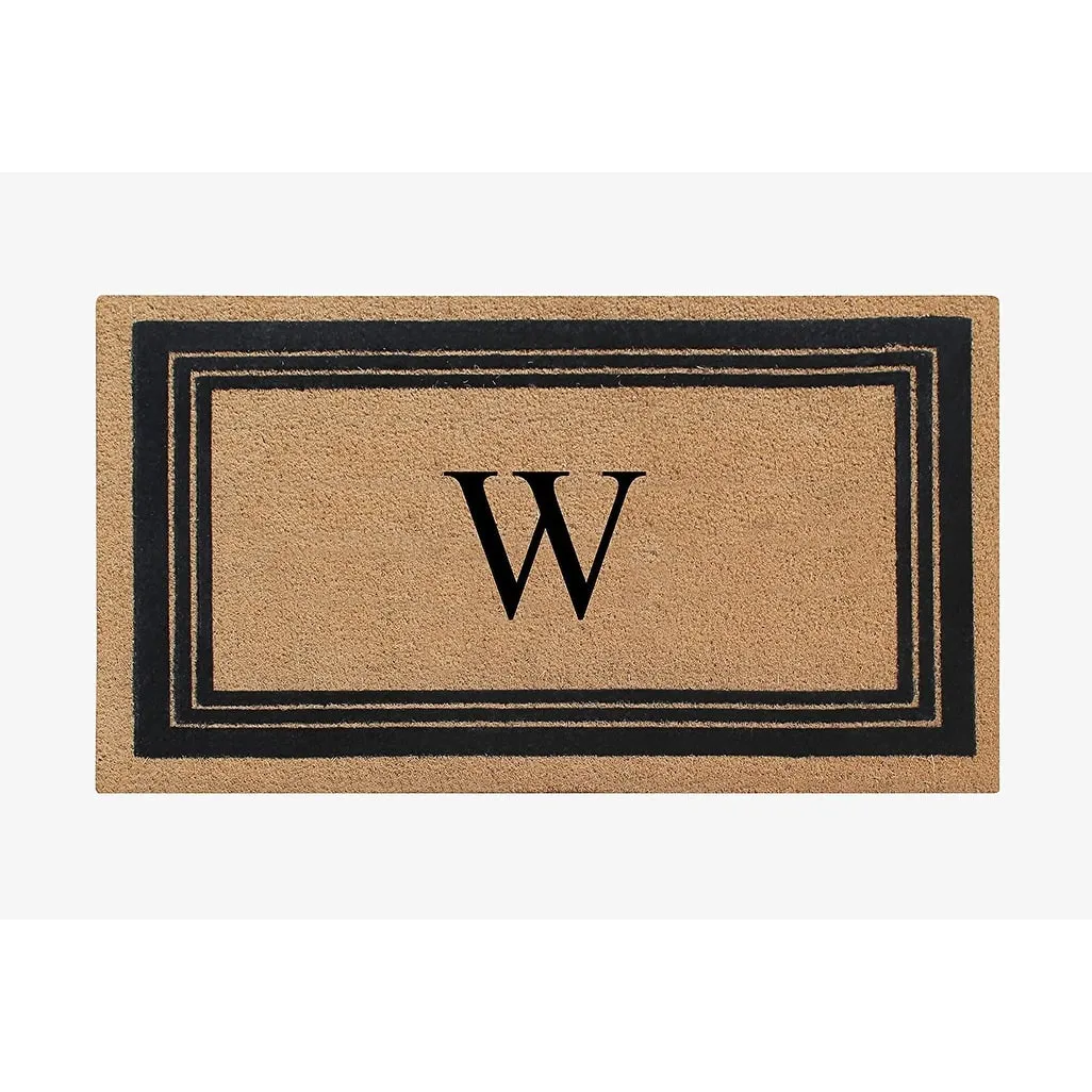 A1HC Natural Coir Monogrammed Entrance Door Mats Flock Doormat 24X39