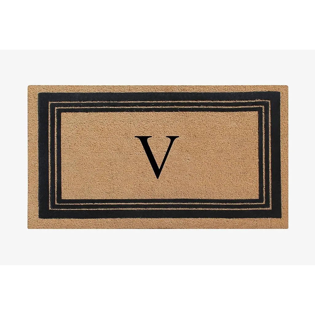 A1HC Natural Coir Monogrammed Entrance Door Mats Flock Doormat 24X39