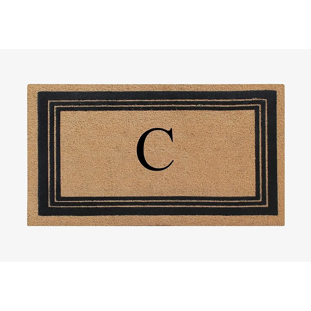 A1HC Natural Coir Monogrammed Entrance Door Mats Flock Doormat 24X39