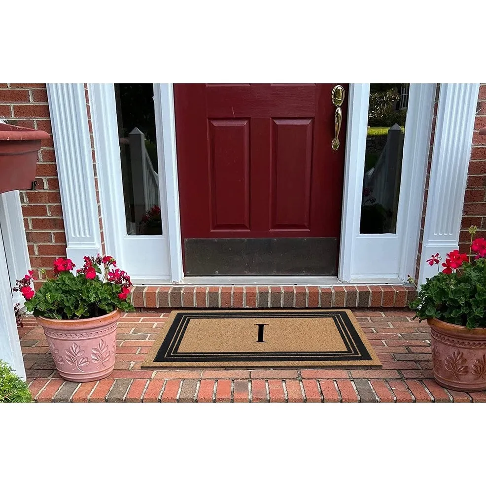 A1HC Natural Coir Monogrammed Entrance Door Mats Flock Doormat 24X39