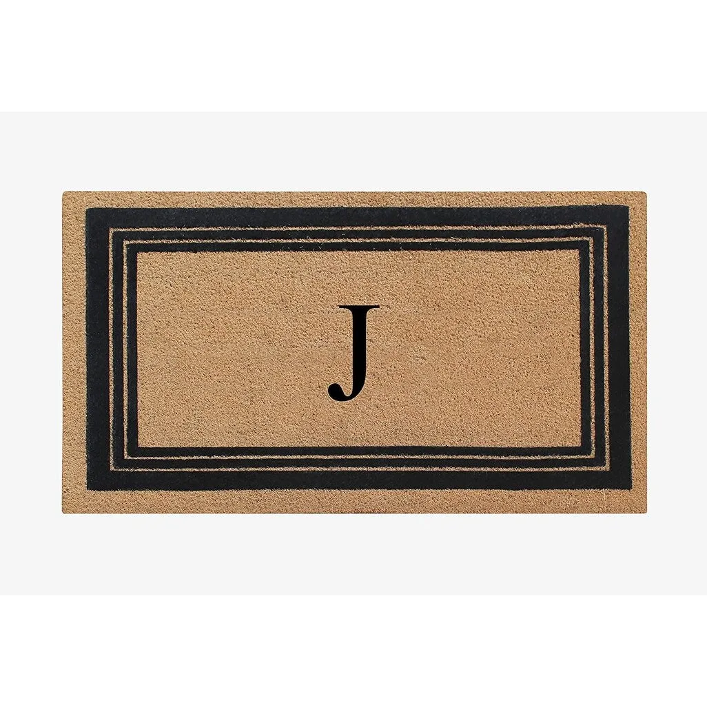 A1HC Natural Coir Monogrammed Entrance Door Mats Flock Doormat 24X39