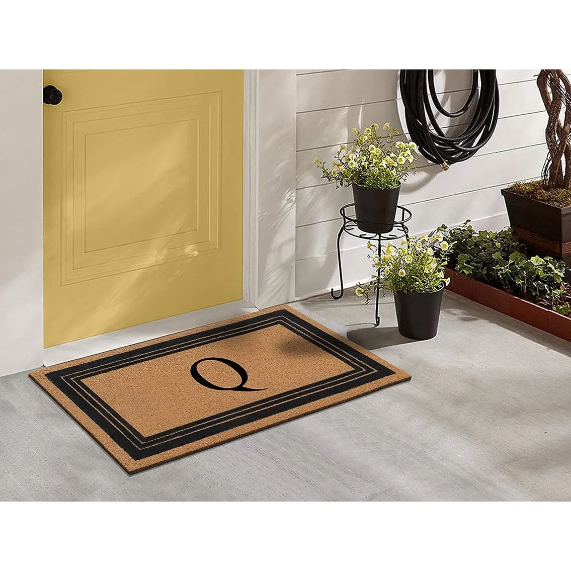 A1HC Natural Coir Monogrammed Entrance Door Mats Flock Doormat 24X39