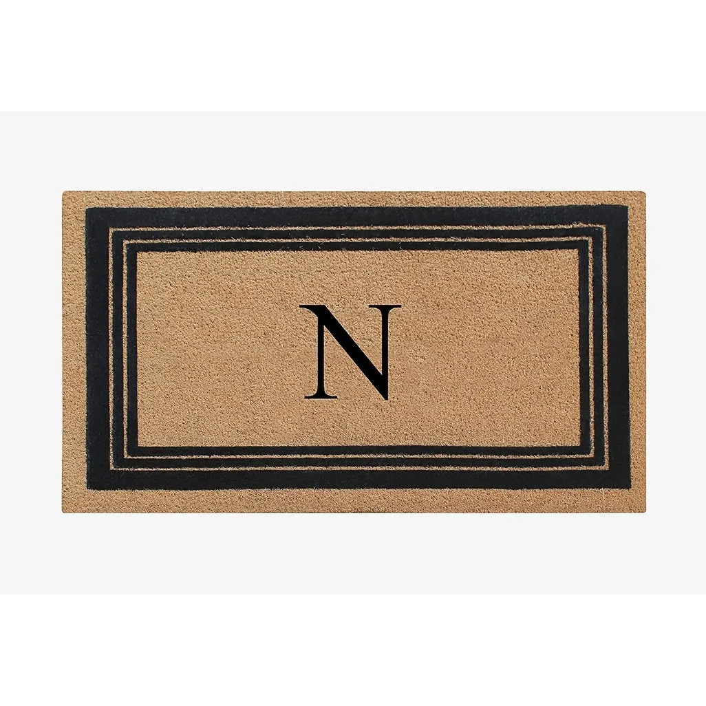 A1HC Natural Coir Monogrammed Entrance Door Mats Flock Doormat 24X39