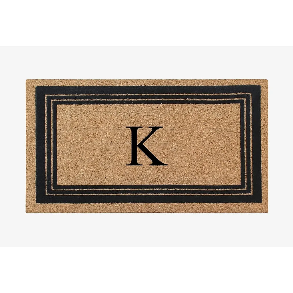 A1HC Natural Coir Monogrammed Entrance Door Mats Flock Doormat 24X39