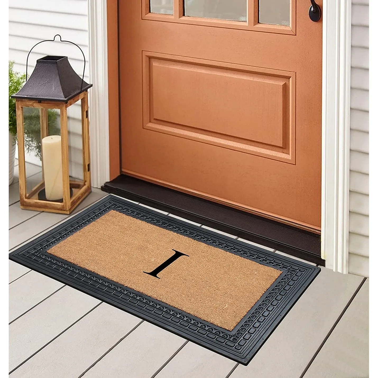 A1HC Rubber and Coir. 24 X 39 Heavy Duty Outdoor Monogrammed Doormat