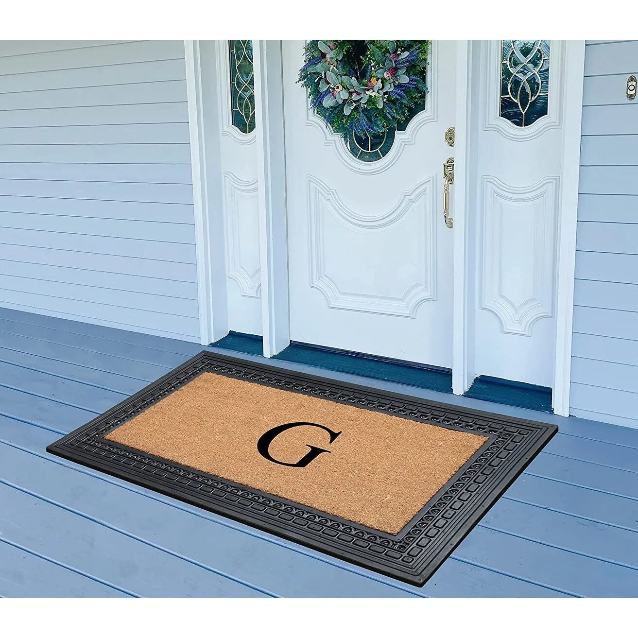 A1HC Rubber and Coir. 24 X 39 Heavy Duty Outdoor Monogrammed Doormat