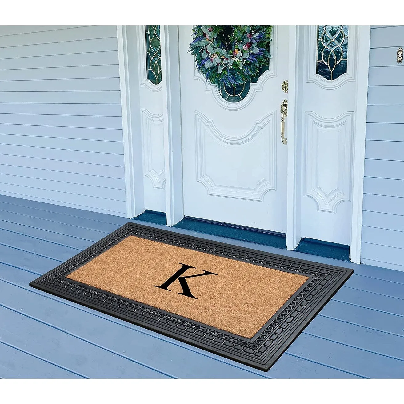 A1HC Rubber and Coir. 24 X 39 Heavy Duty Outdoor Monogrammed Doormat
