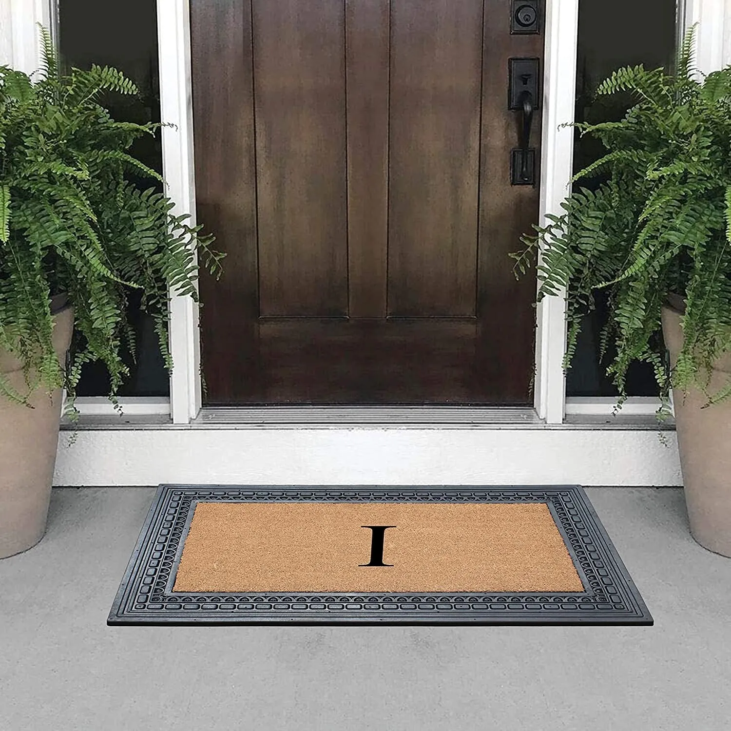 A1HC Rubber and Coir. 24 X 39 Heavy Duty Outdoor Monogrammed Doormat