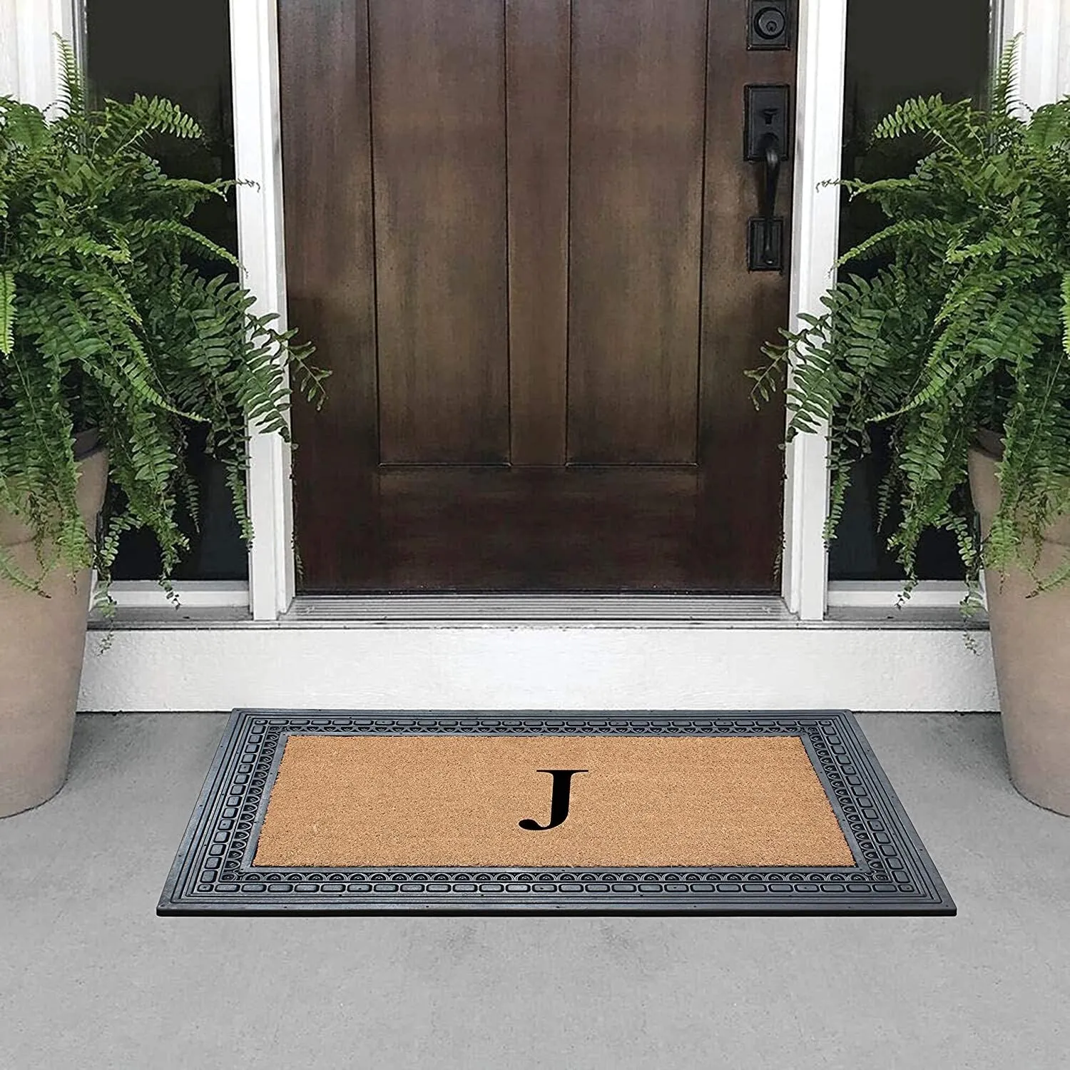 A1HC Rubber and Coir. 24 X 39 Heavy Duty Outdoor Monogrammed Doormat