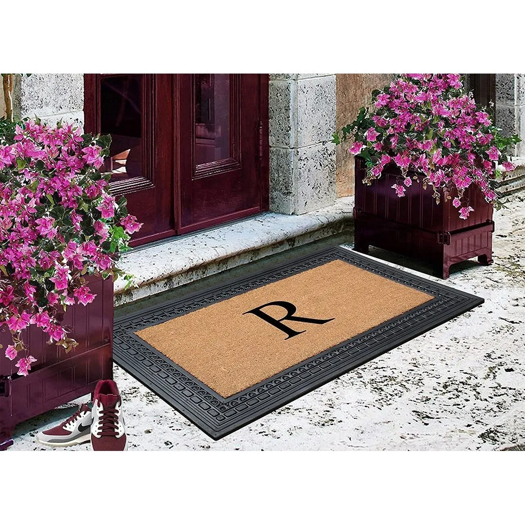 A1HC Rubber and Coir. 24 X 39 Heavy Duty Outdoor Monogrammed Doormat