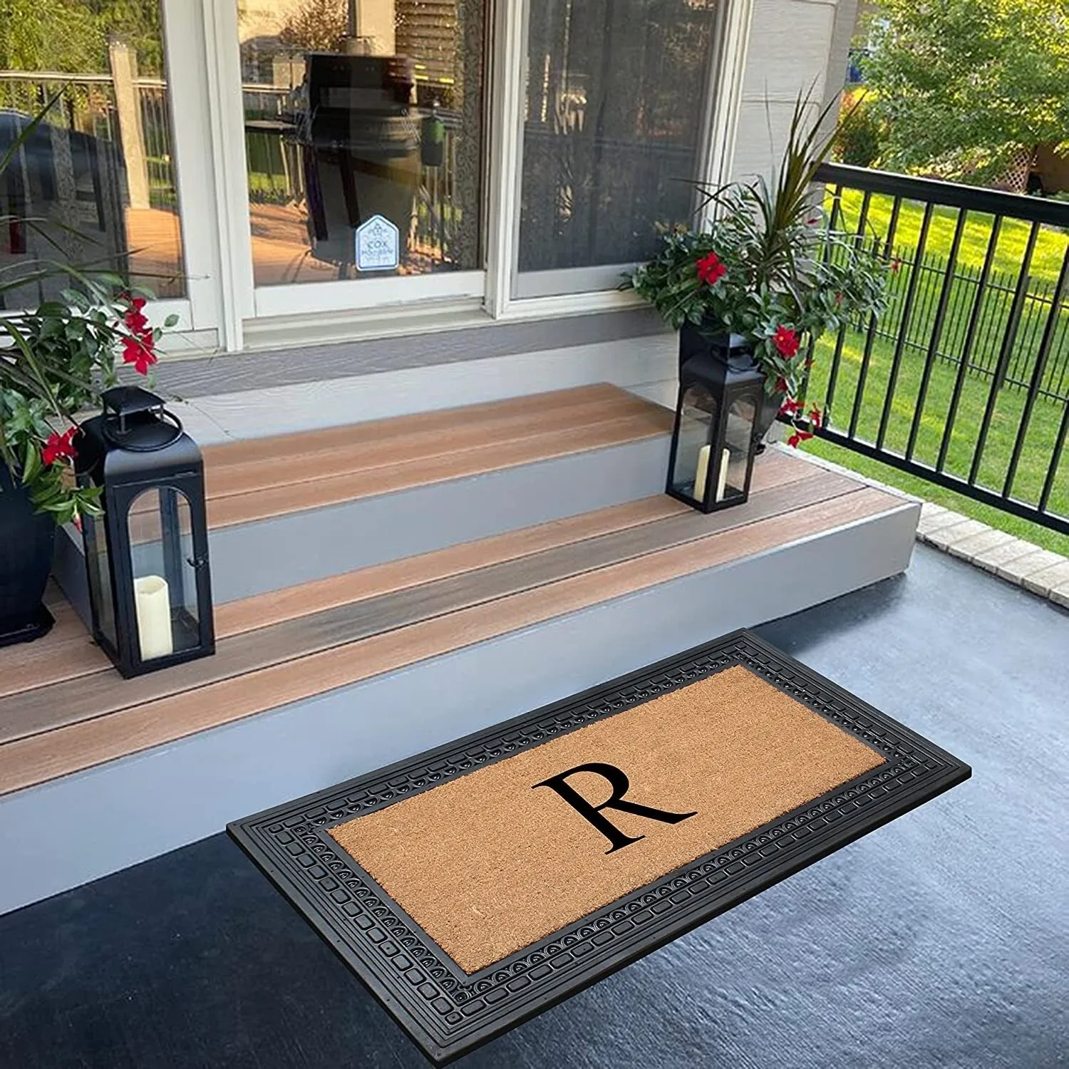 A1HC Rubber and Coir. 24 X 39 Heavy Duty Outdoor Monogrammed Doormat