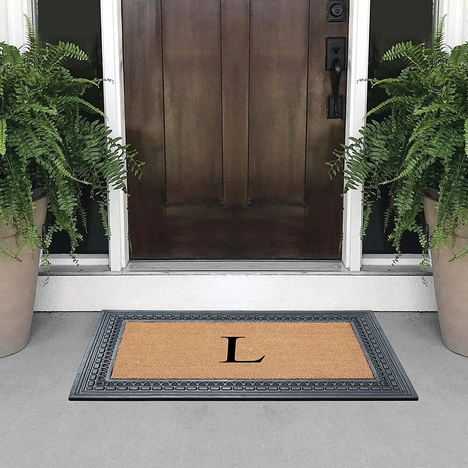 A1HC Rubber and Coir. 24 X 39 Heavy Duty Outdoor Monogrammed Doormat