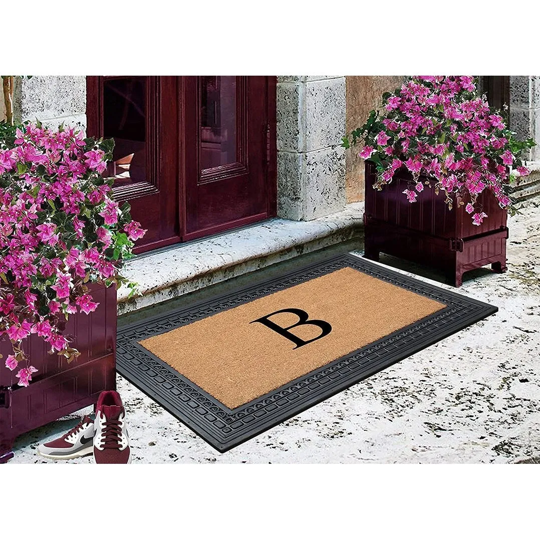 A1HC Rubber and Coir. 24 X 39 Heavy Duty Outdoor Monogrammed Doormat