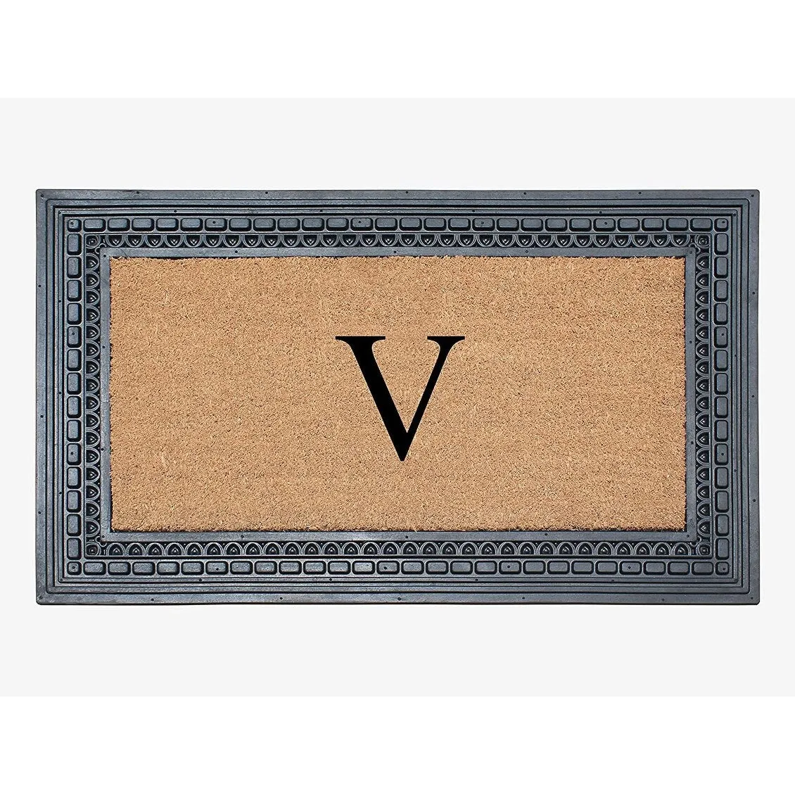 A1HC Rubber and Coir. 24 X 39 Heavy Duty Outdoor Monogrammed Doormat