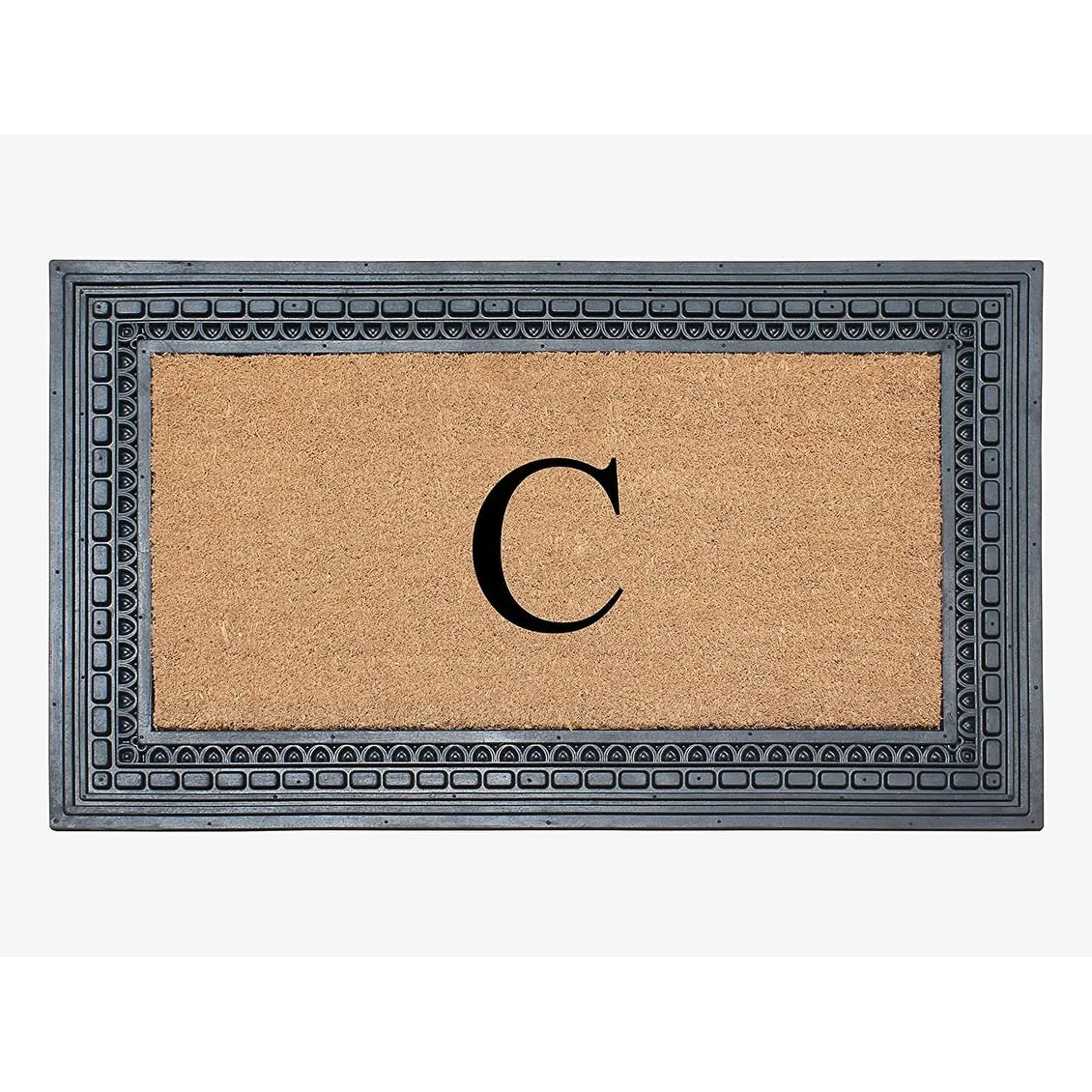 A1HC Rubber and Coir. 24 X 39 Heavy Duty Outdoor Monogrammed Doormat