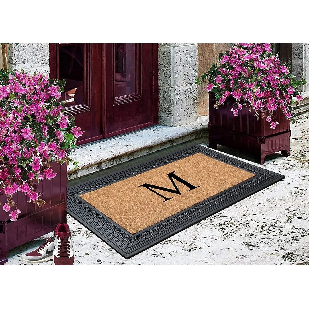 A1HC Rubber and Coir. 24 X 39 Heavy Duty Outdoor Monogrammed Doormat