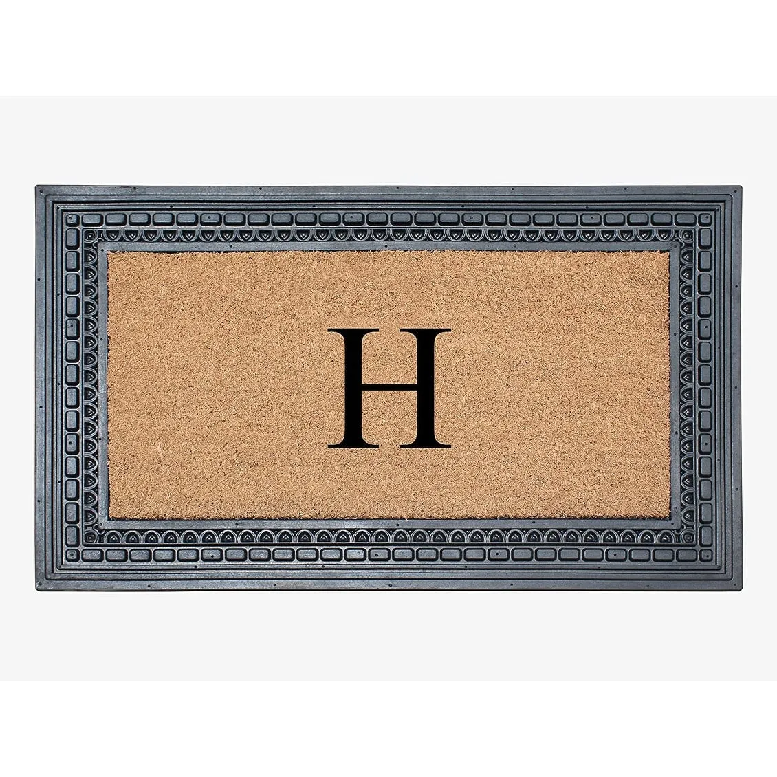 A1HC Rubber and Coir. 24 X 39 Heavy Duty Outdoor Monogrammed Doormat