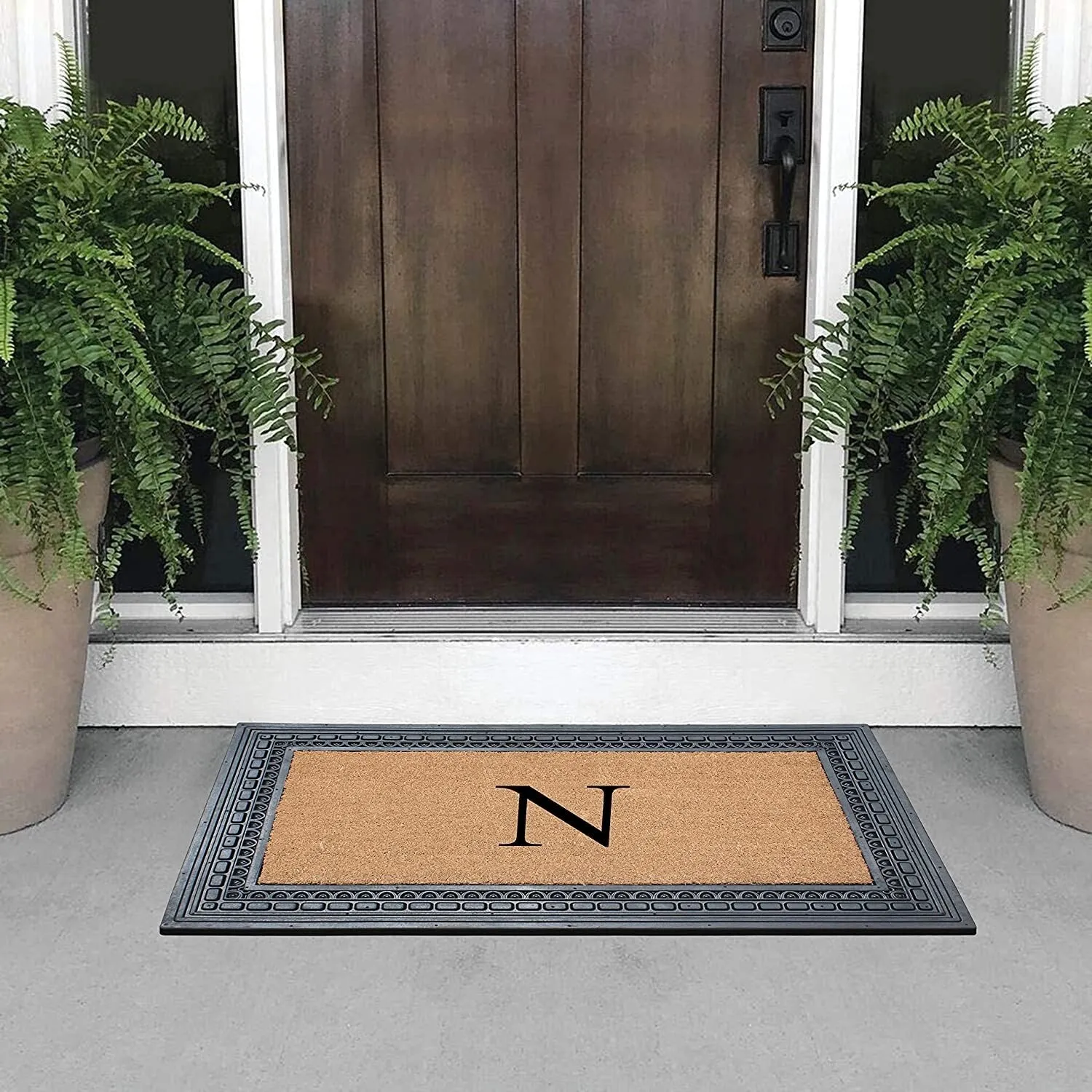 A1HC Rubber and Coir. 24 X 39 Heavy Duty Outdoor Monogrammed Doormat