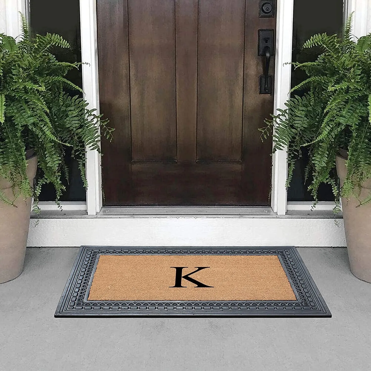A1HC Rubber and Coir. 24 X 39 Heavy Duty Outdoor Monogrammed Doormat