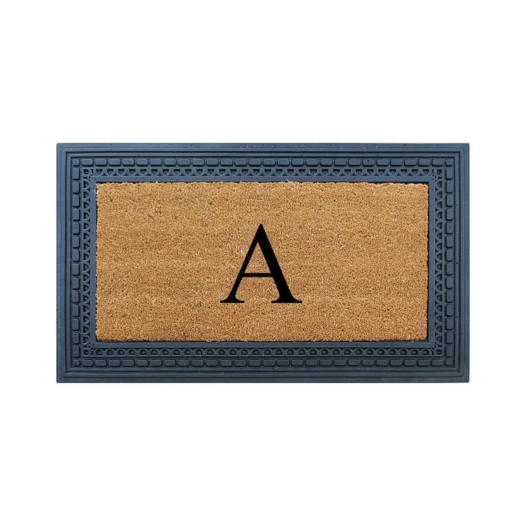 A1HC Rubber and Coir. 24 X 39 Heavy Duty Outdoor Monogrammed Doormat