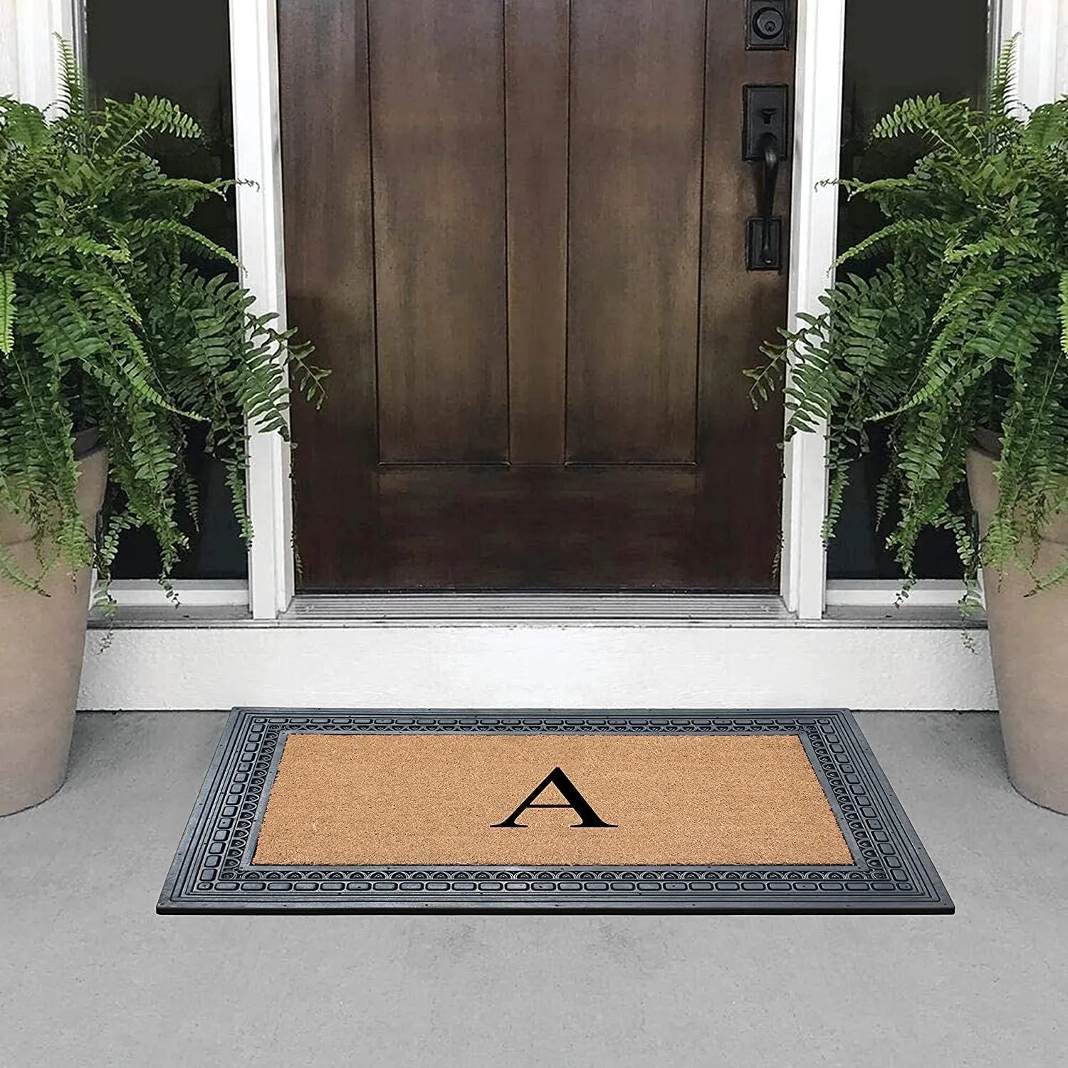 A1HC Rubber and Coir. 24 X 39 Heavy Duty Outdoor Monogrammed Doormat