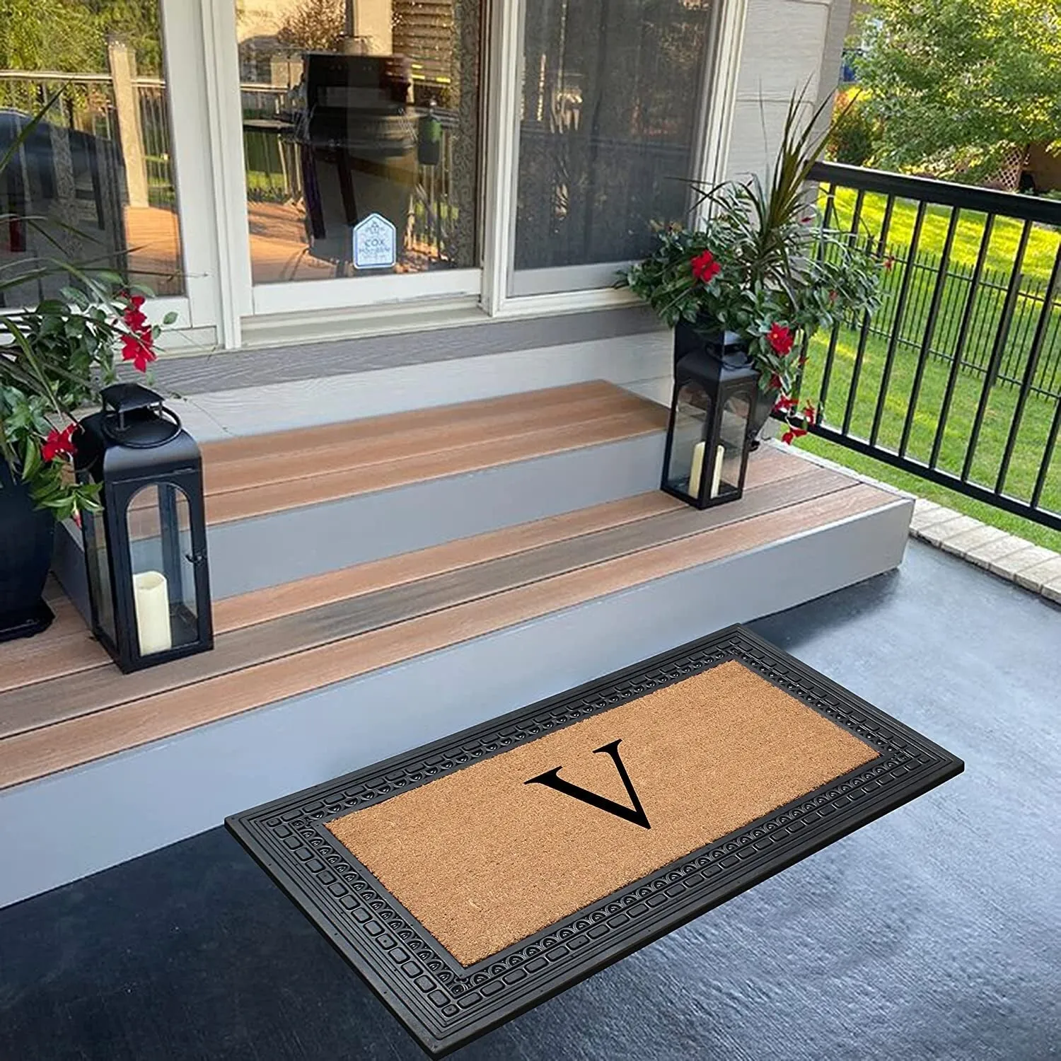 A1HC Rubber and Coir. 24 X 39 Heavy Duty Outdoor Monogrammed Doormat