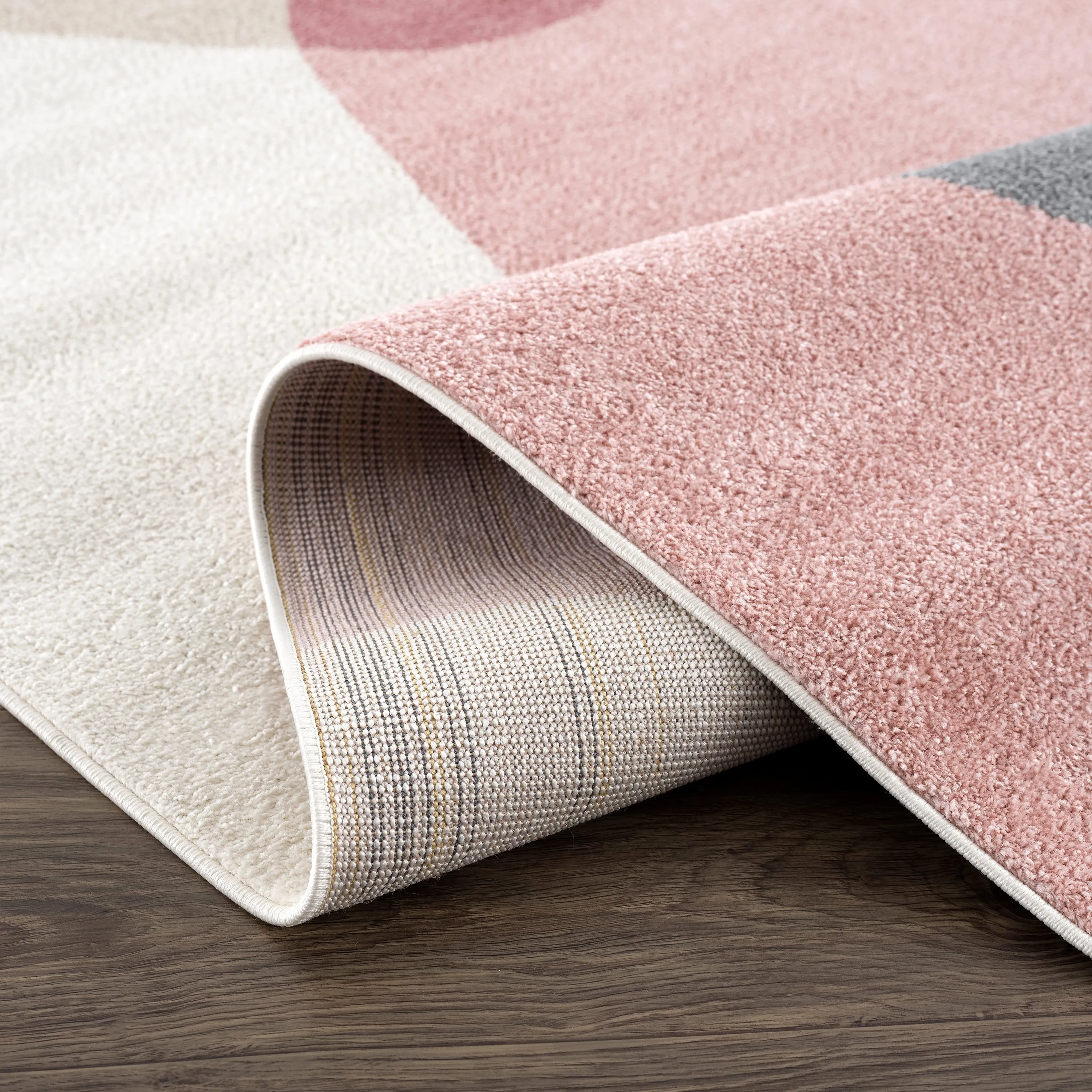 Abani Rugs Deco DEC120A Cream Pink Mid Century Area Rug