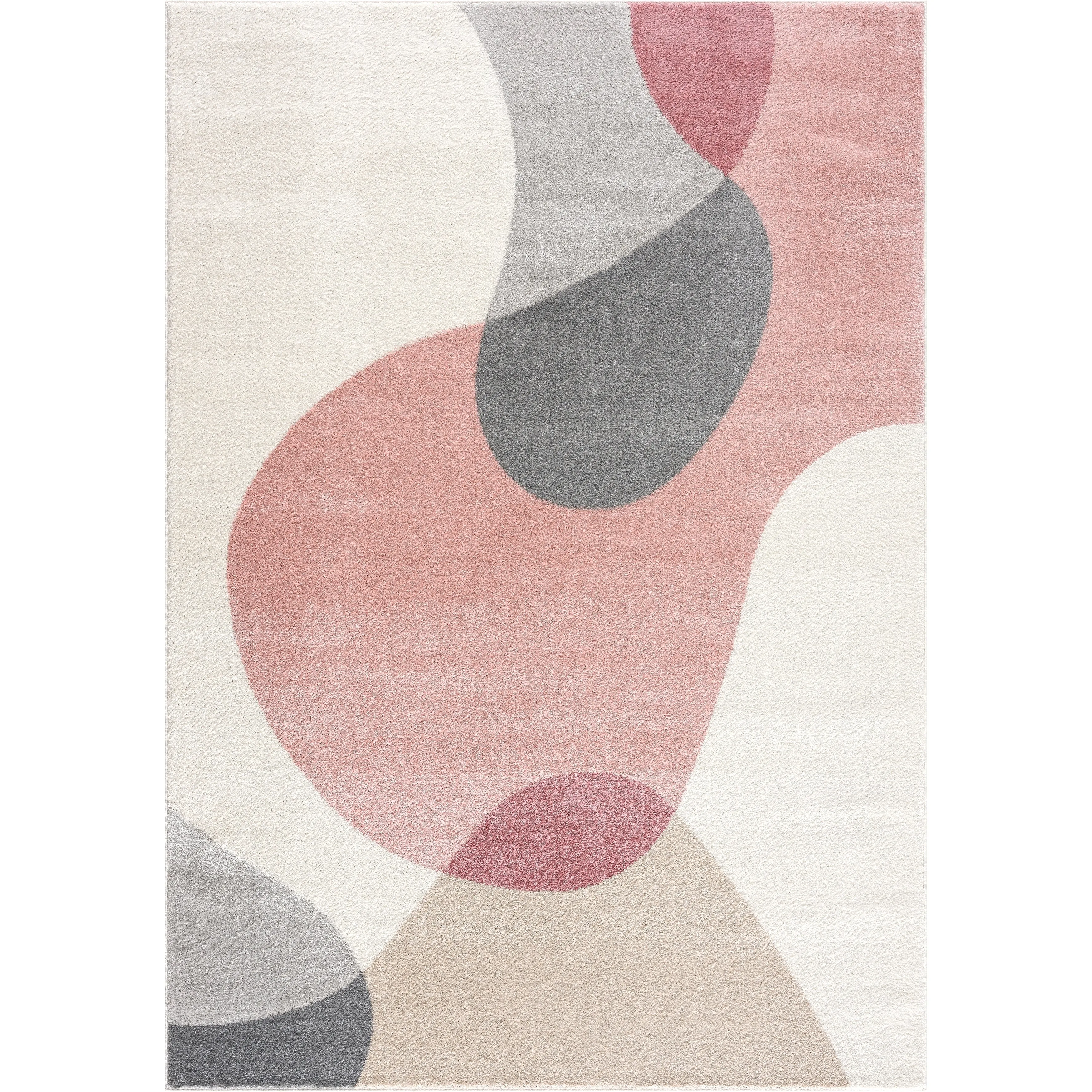 Abani Rugs Deco DEC120A Cream Pink Mid Century Area Rug