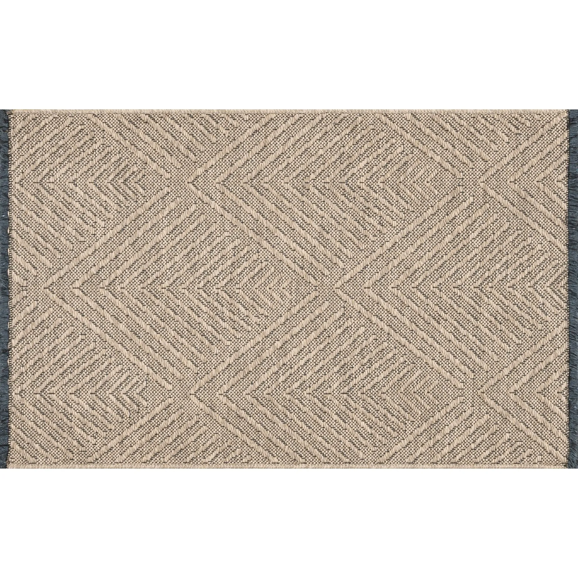 Alameda Solid Color Chevron Machine Washable Indoor Area Rug