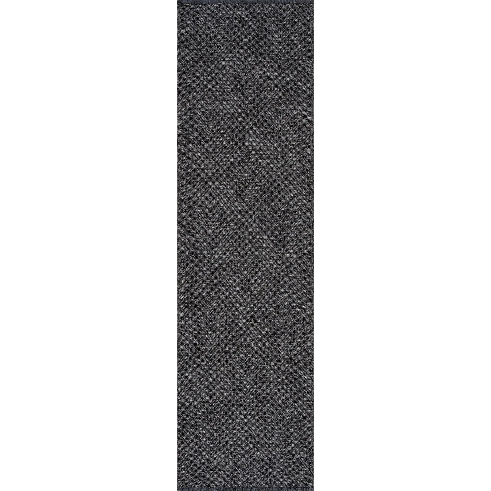 Alameda Solid Color Chevron Machine Washable Indoor Area Rug