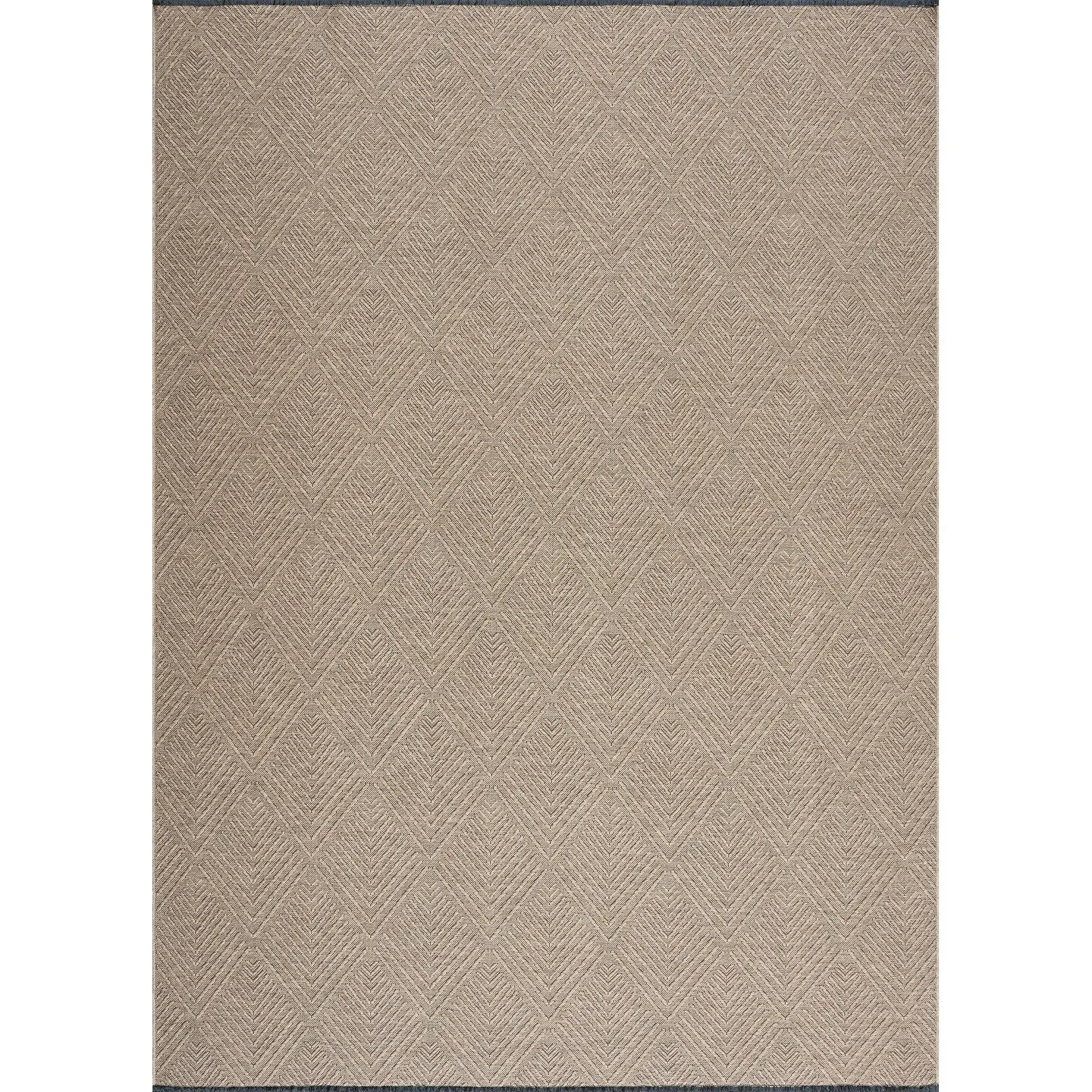 Alameda Solid Color Chevron Machine Washable Indoor Area Rug