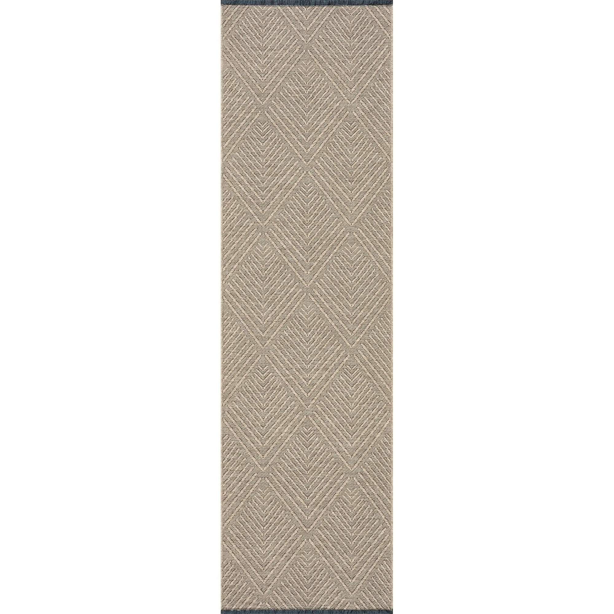 Alameda Solid Color Chevron Machine Washable Indoor Area Rug