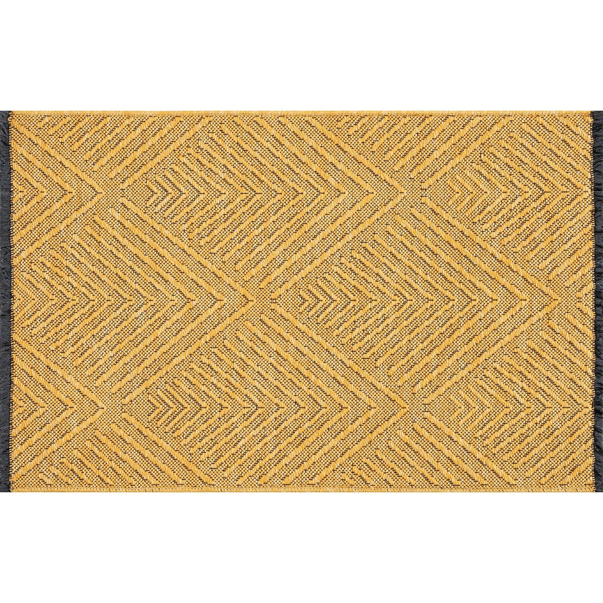 Alameda Solid Color Chevron Machine Washable Indoor Area Rug