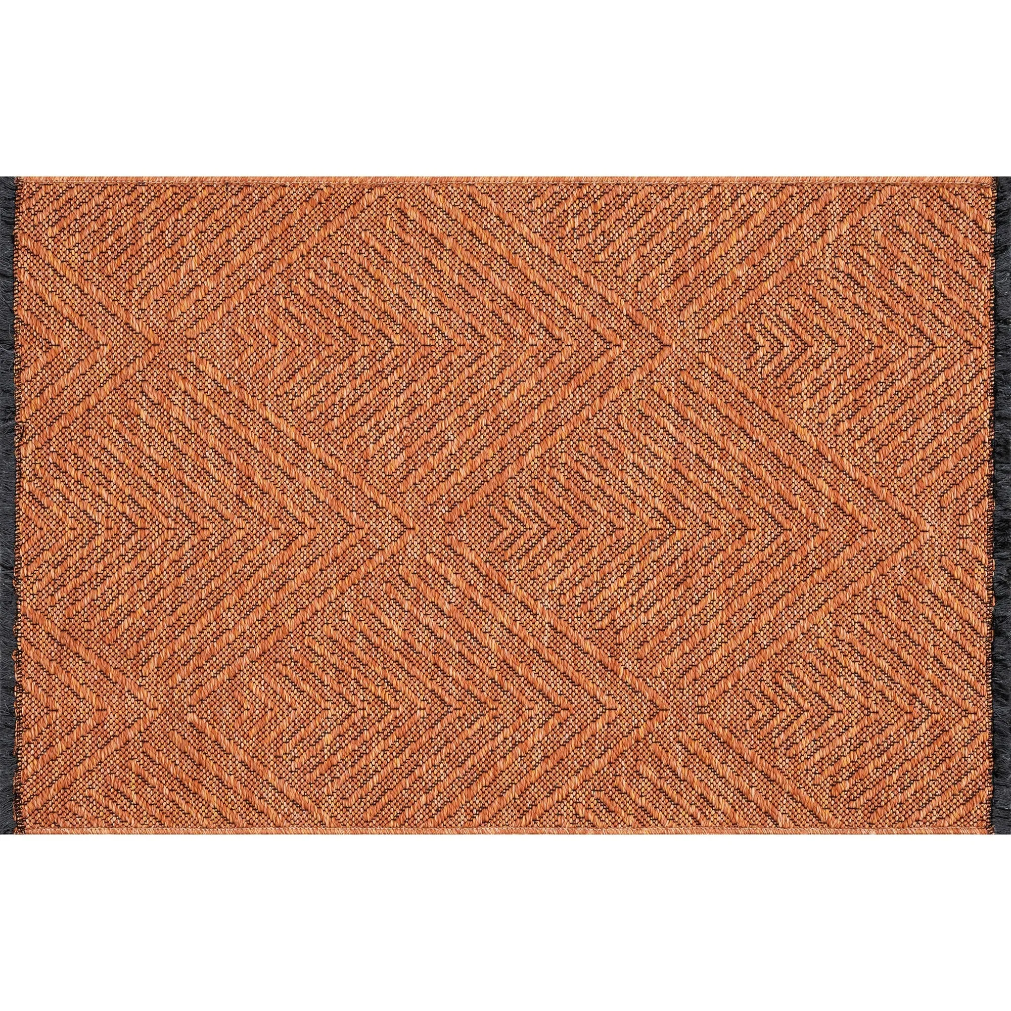 Alameda Solid Color Chevron Machine Washable Indoor Area Rug