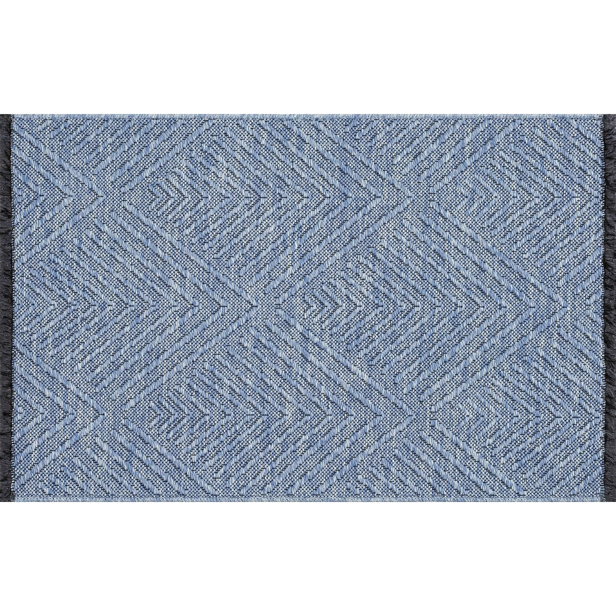Alameda Solid Color Chevron Machine Washable Indoor Area Rug