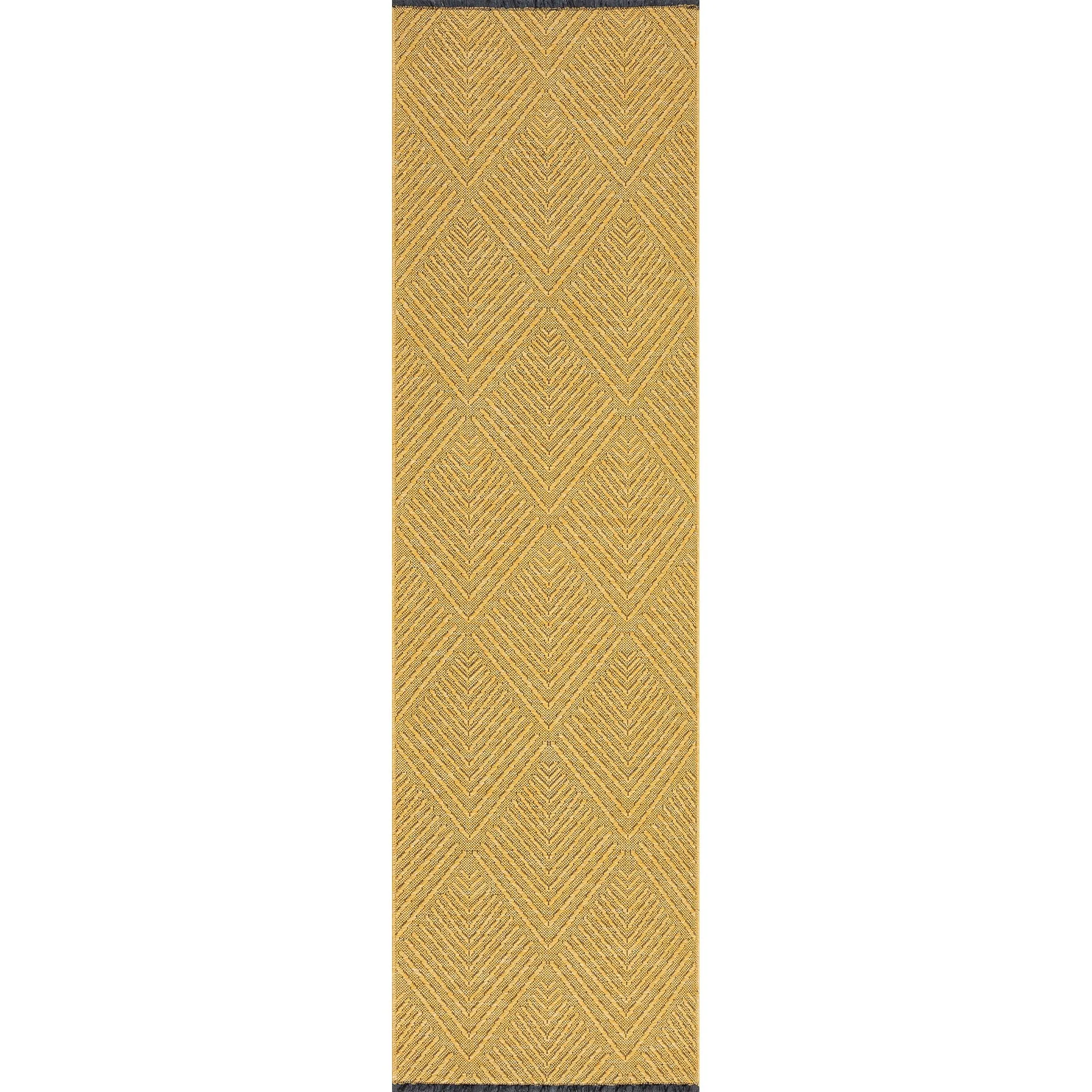 Alameda Solid Color Chevron Machine Washable Indoor Area Rug