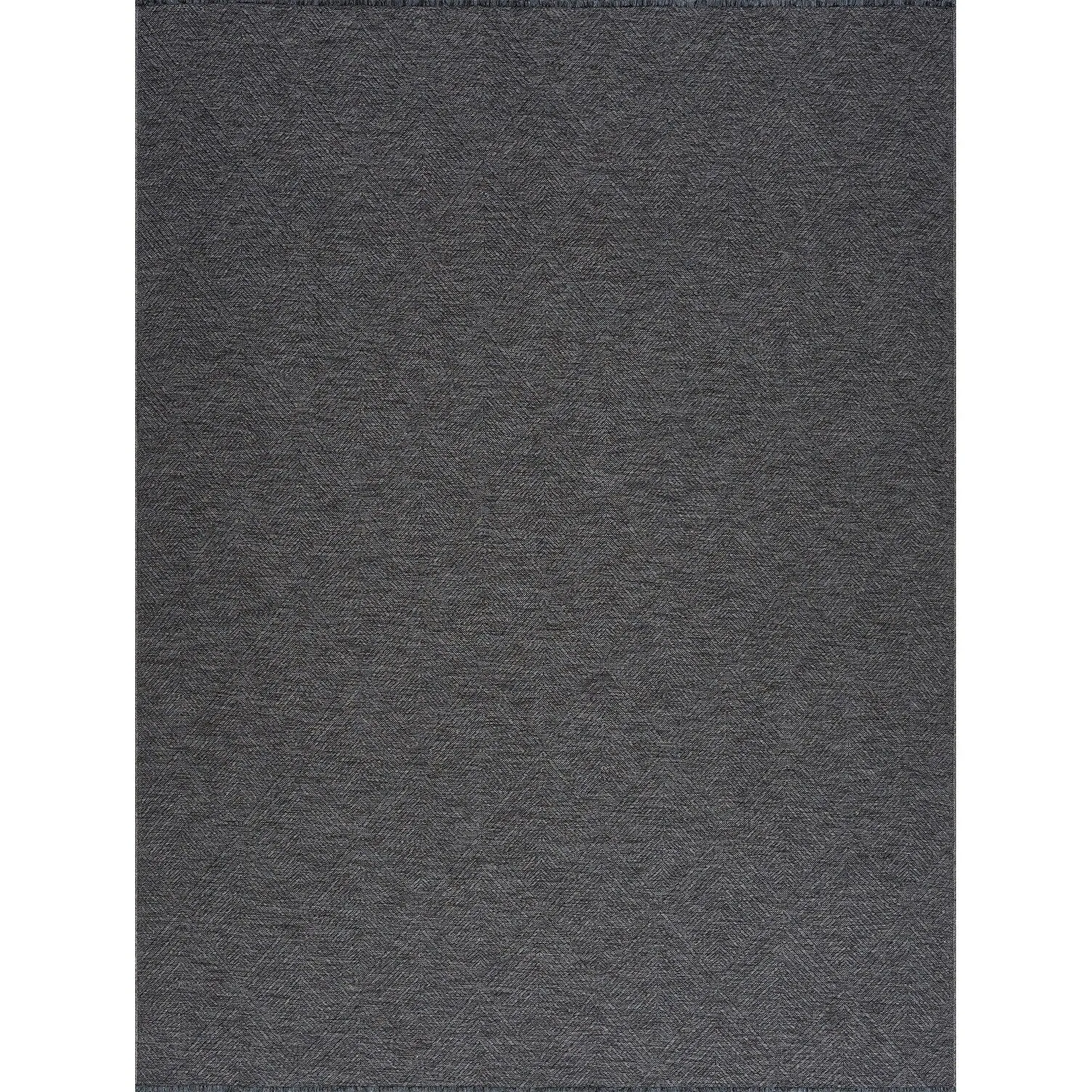Alameda Solid Color Chevron Machine Washable Indoor Area Rug