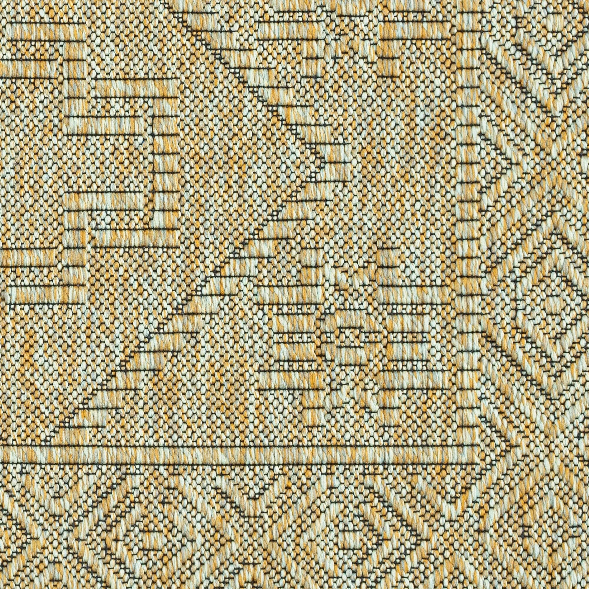 Alameda Solid Color Medallion Machine Washable Indoor Area Rug
