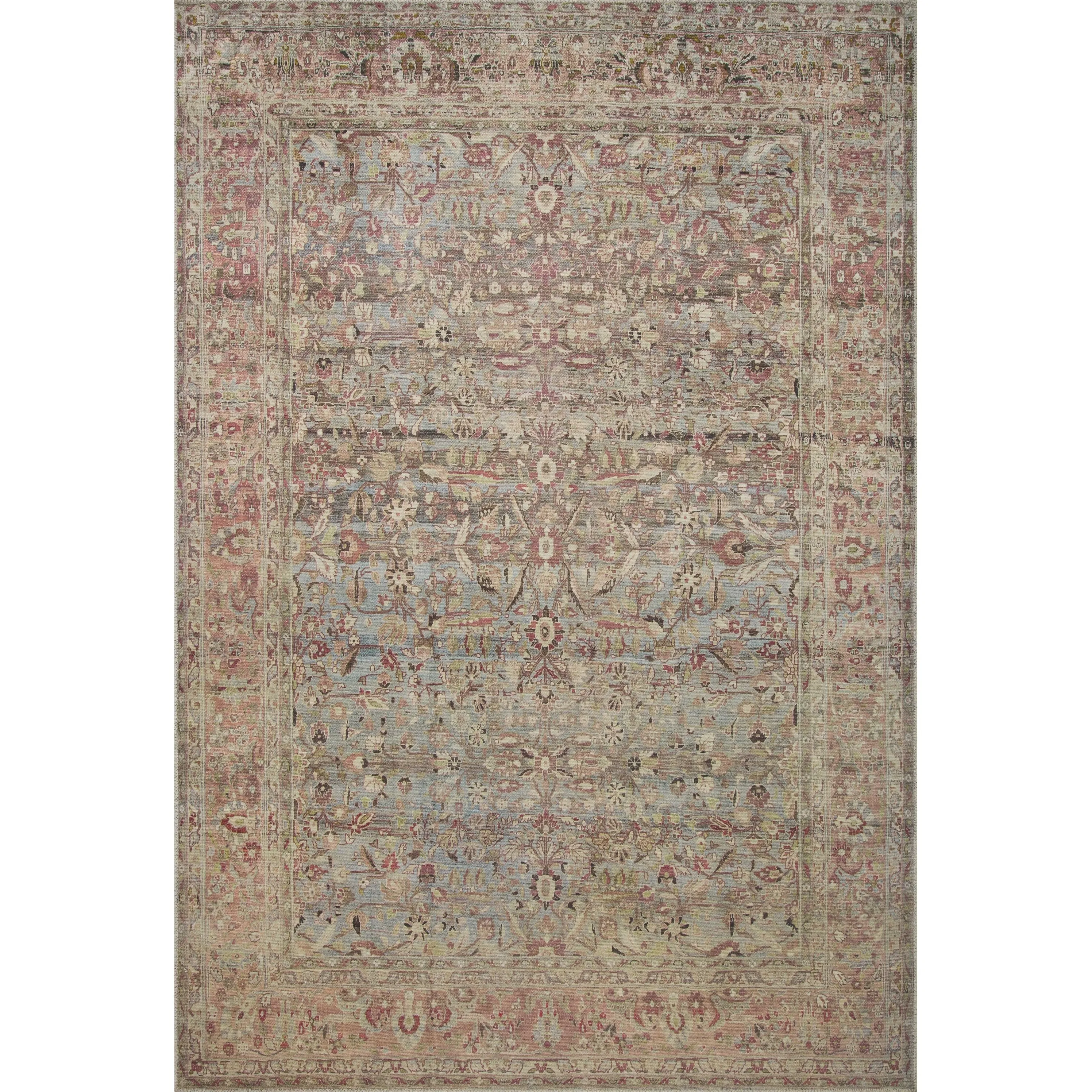 Alexander Home Bella Distressed Botanical Area Rug
