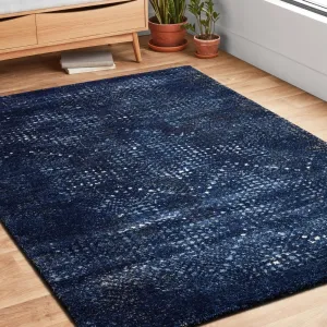Alexander Home Cassidy Indigo Chevron Area Rug