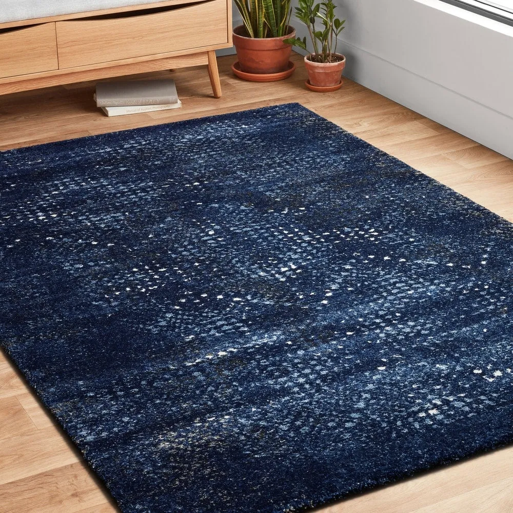 Alexander Home Cassidy Indigo Chevron Area Rug