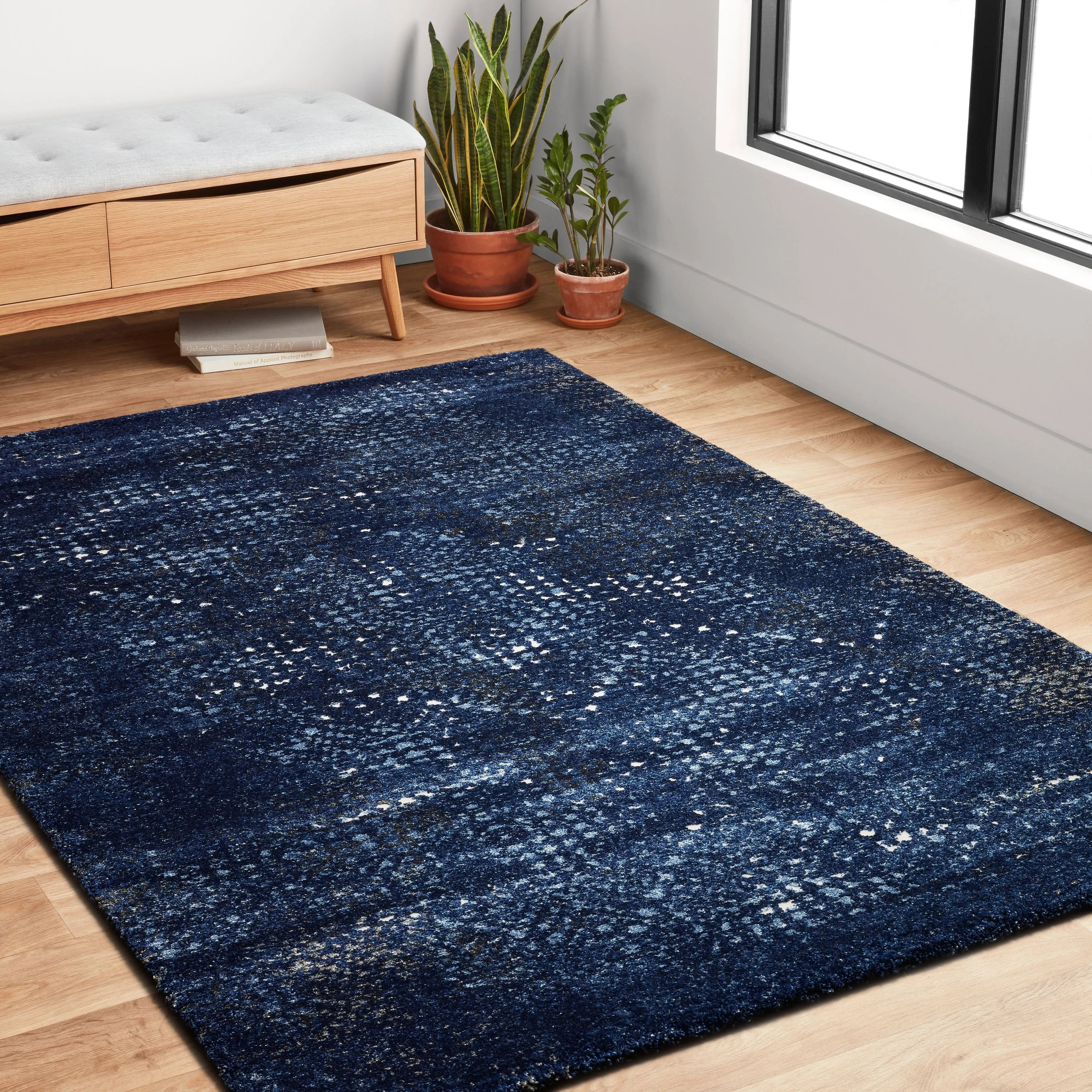 Alexander Home Cassidy Indigo Chevron Area Rug
