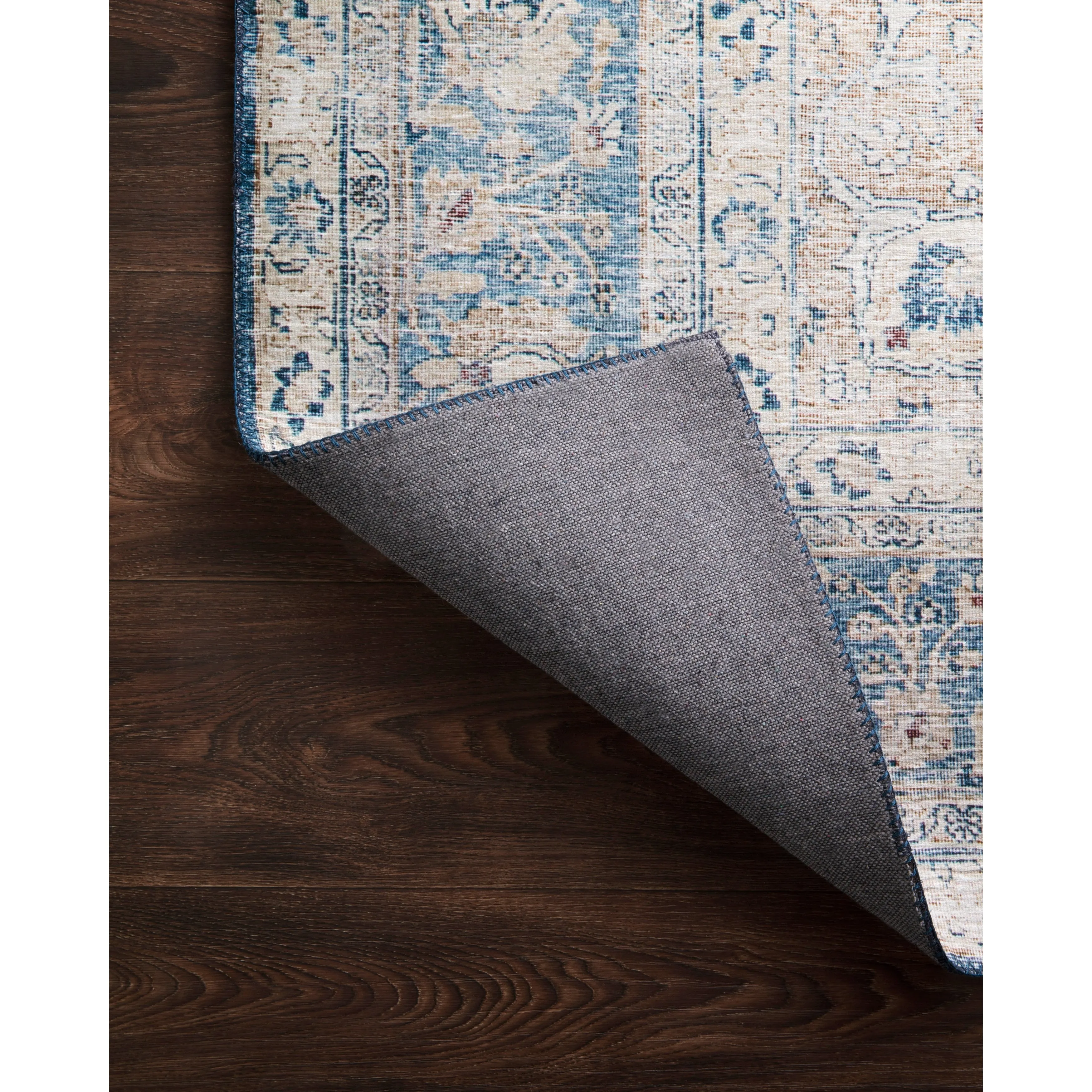 Alexander Home Isabelle Traditional Vintage Border Print Blue Area Rug