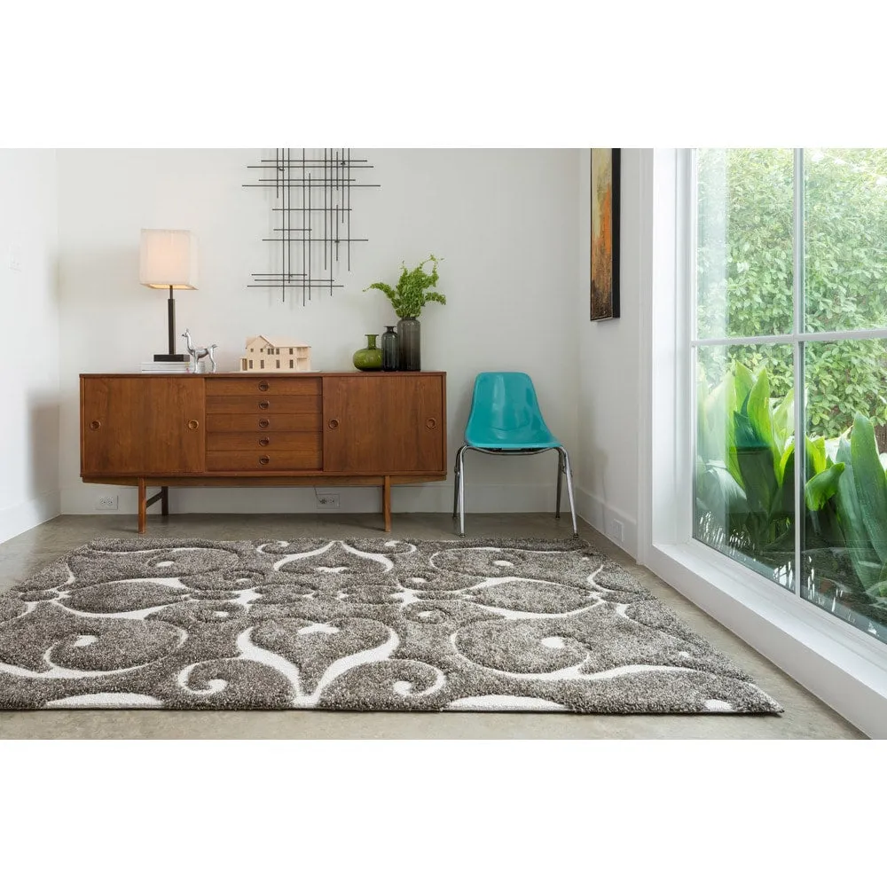 Alexander Home Julian Transitional Scroll Shag Area Rug