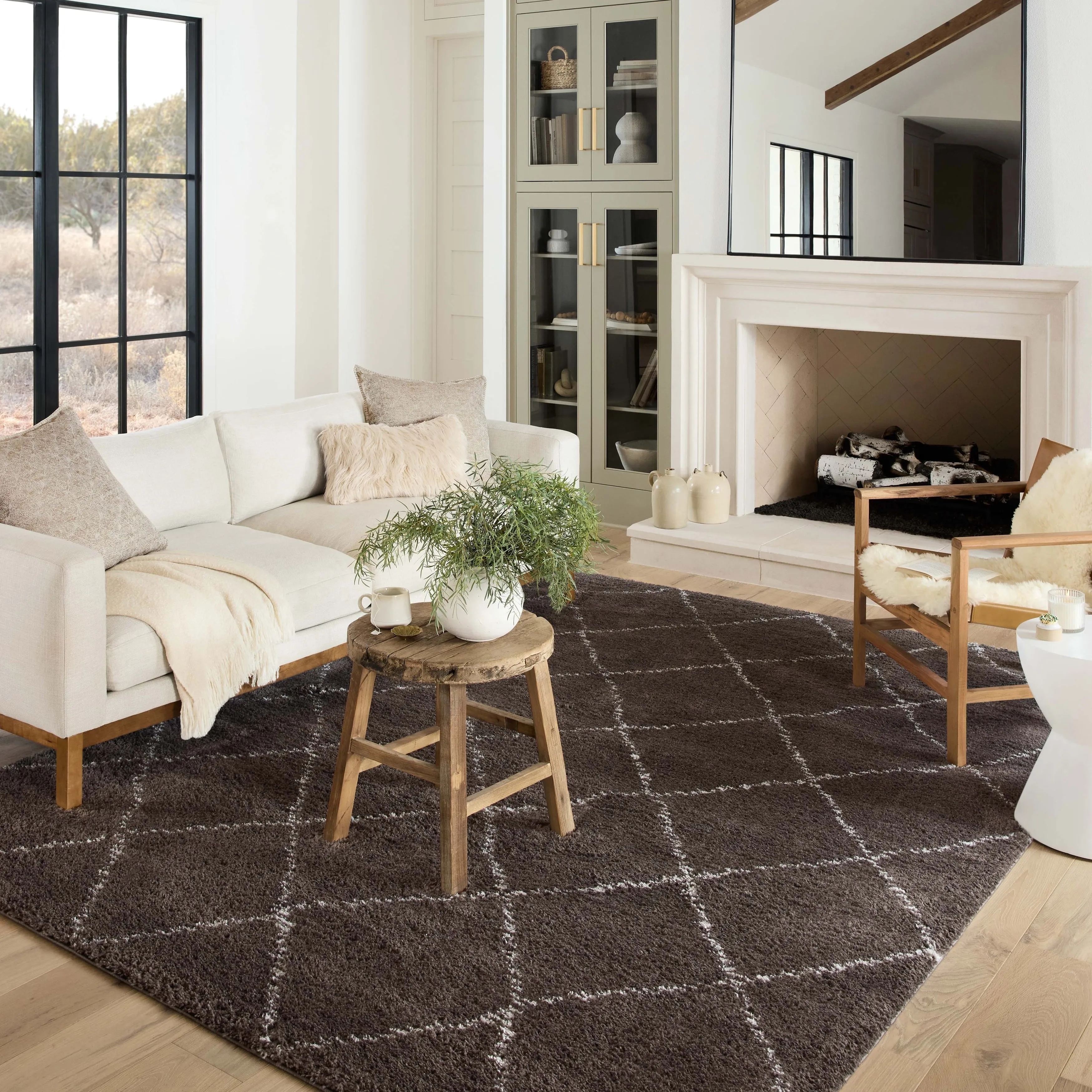 Alexander Home Kazi Modern Trellis Shag Area Rug