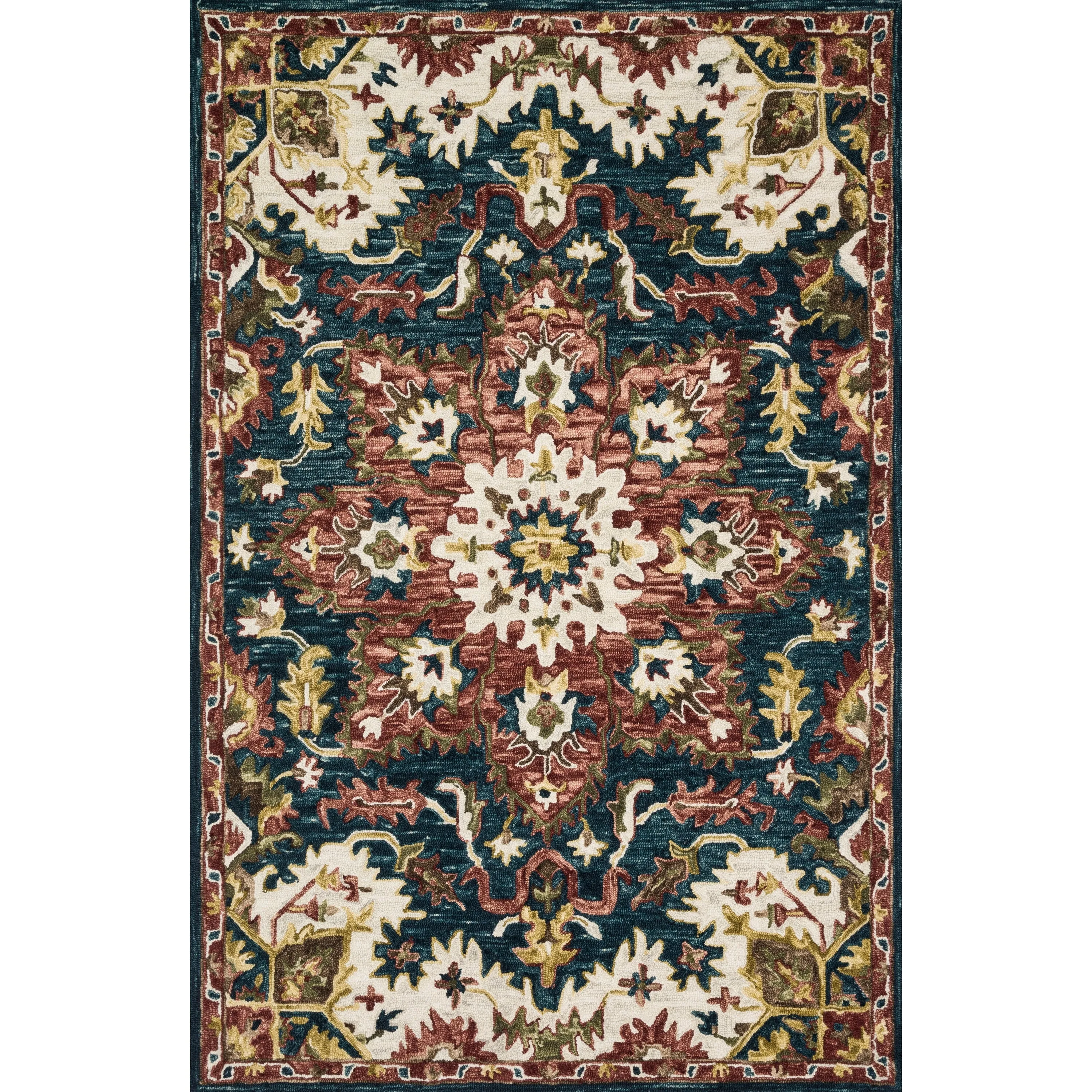 Alexander Home Madeline Wool Hand-hoooked Star Boho Rug